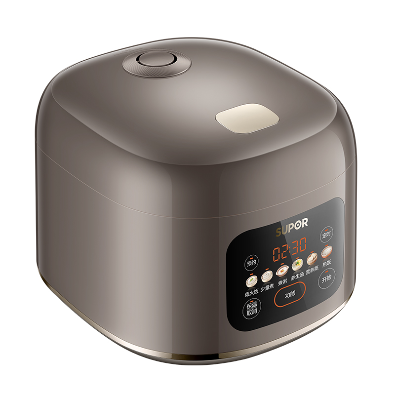 苏泊尔智能方形电饭煲4L茶色铝合金内胆750W二级能效触摸控制可预约热饭功能SF40FC3035高清大图