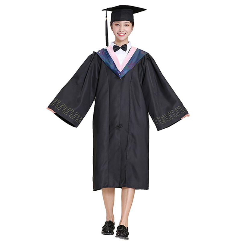 学士服文科学士服学士帽学士服学位服垂布毕业礼服演出服 学士服/医科白领/纸板帽/领结 S码90--100斤
