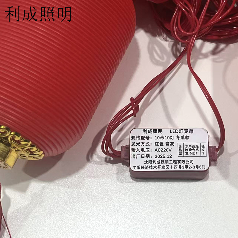 利成照明 LED灯笼串 10米10灯 冬瓜款高清大图