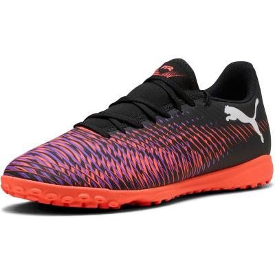彪马(Puma)男款足球鞋轻便合成纤维人造草硬地多功能碎钉运动训练 Puma_Negro-puma_Blanco-rojo_br 43