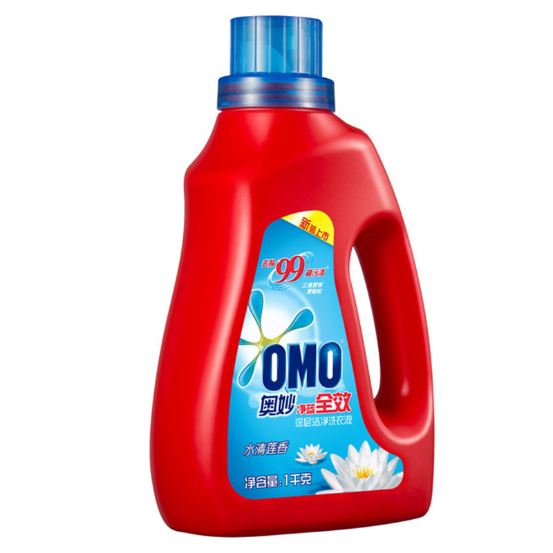奥妙 (OMO)净蓝全效 深层洁净洗衣液 水清莲香 1kg[联合利华]
