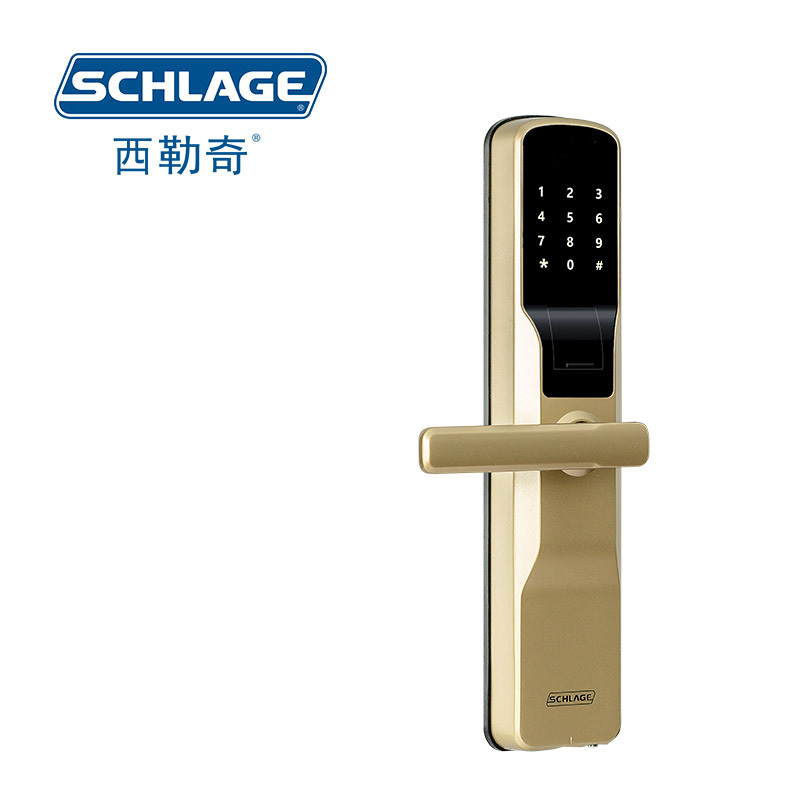 西勒奇（SCHLAGE） SE1201金色 智能锁 指纹锁 密码锁 防盗门锁 指纹密码锁 电子锁