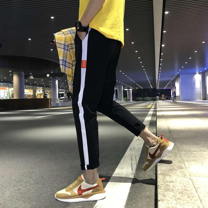 夏天九分裤男韩版潮修身小脚休闲哈伦运动裤子夏季款夏裤