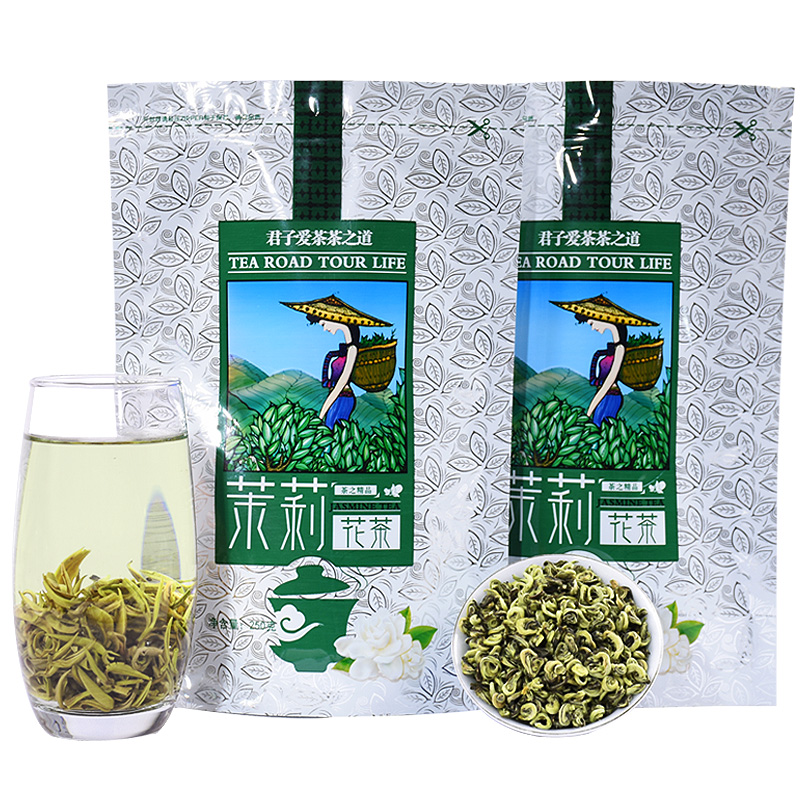 2024新茶茉莉玉螺浓香型茉莉花茶小龙珠绿茶茶叶香玉螺散装共500g