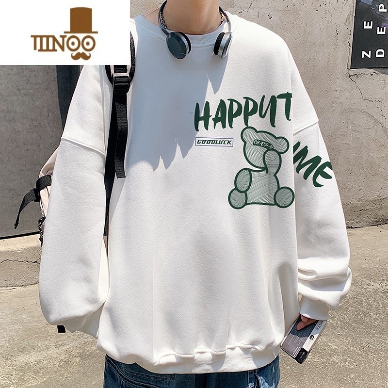 YANXU男卫衣款休闲宽松圆领长袖t恤男秋季穿搭情侣装美式复古衣服