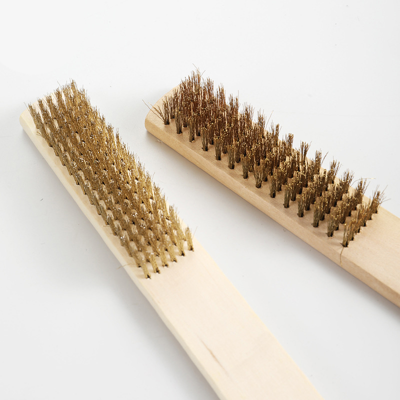 是尚木柄渡铜钢丝刷子清洁刷铜丝刷手动工具刷除锈工具