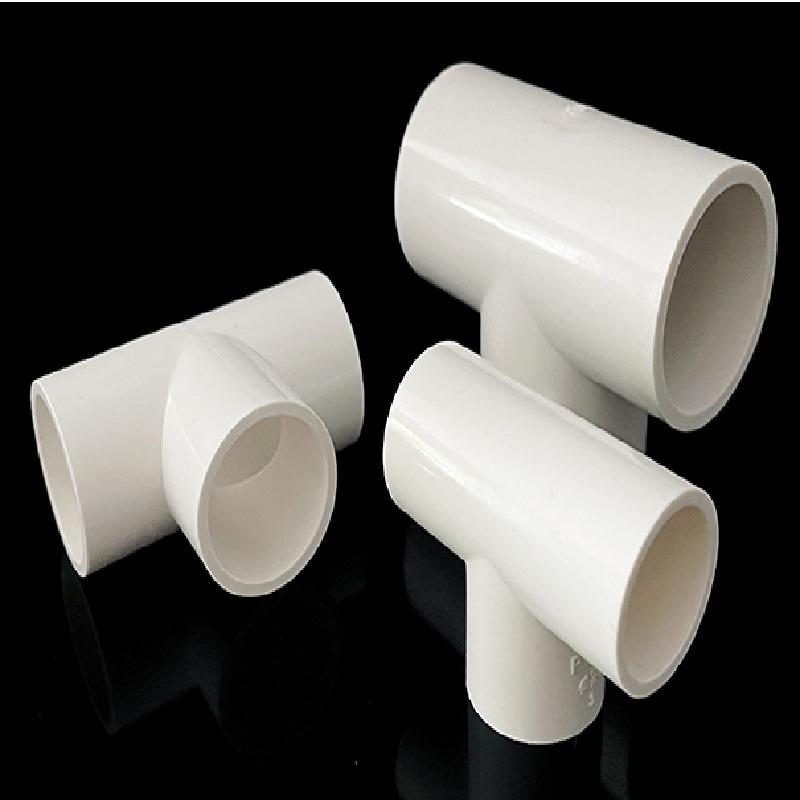 竹江pvc50mm三通接头直通管卡胶水管件