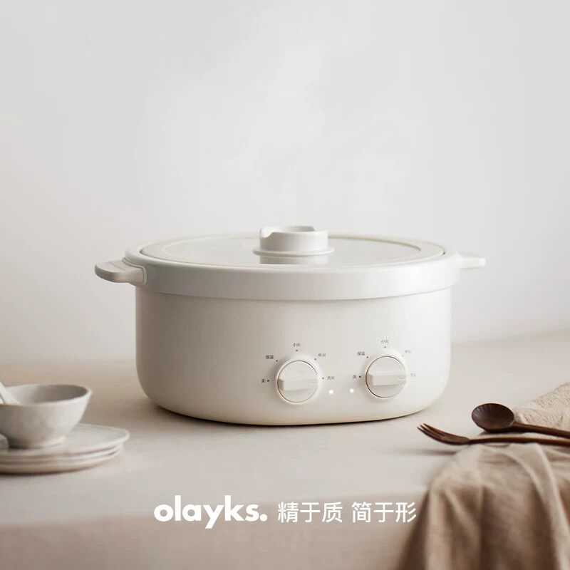 olayks.立时 鸳鸯分体火锅6L OLK-02-10 白色(单位:台)