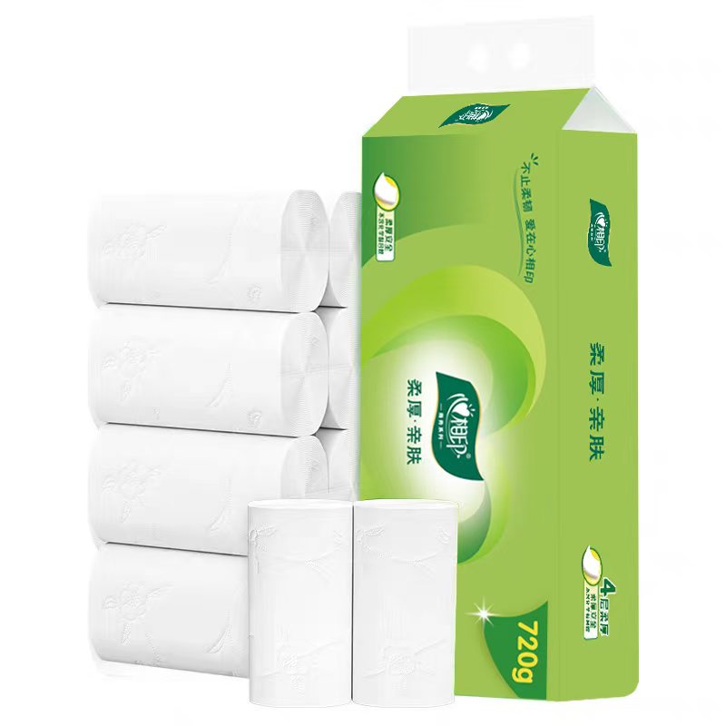 心相印(Mind Act Upon Mind) 柔肤无芯卫生纸 RW720 136*140mm*4层*10卷高清大图