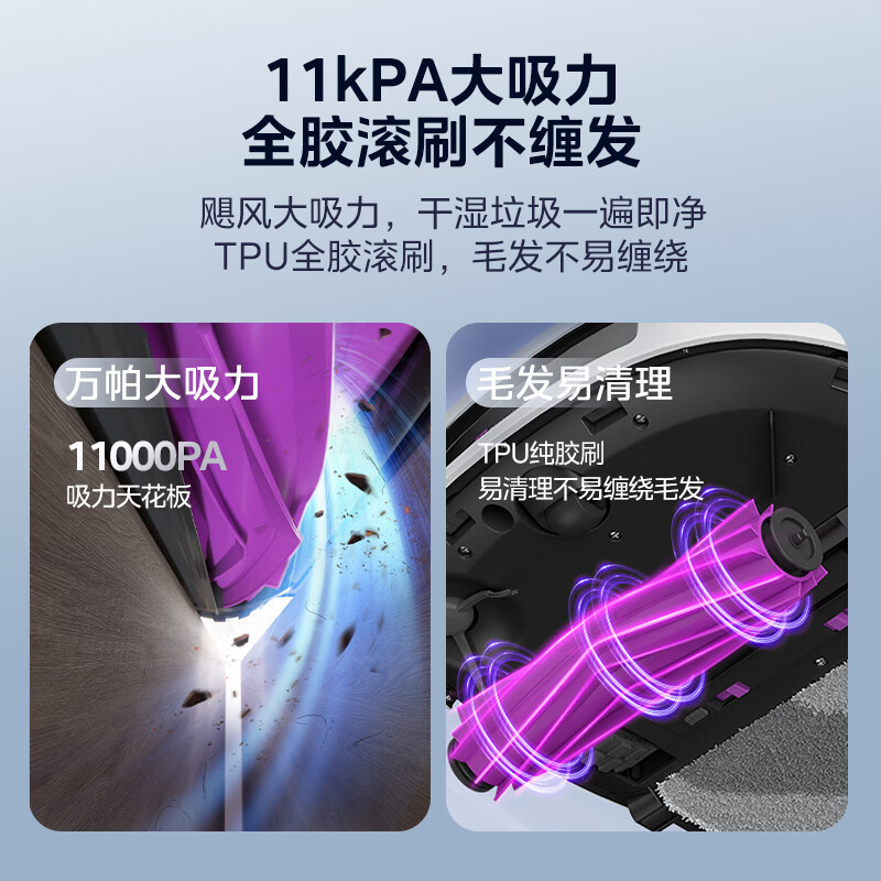 美的(Midea)扫地机器人扫拖一体 灵眸W20 Pro 洗地机器人 履带式活水洗地自动集尘猫狗宠物毛发克星洗地机