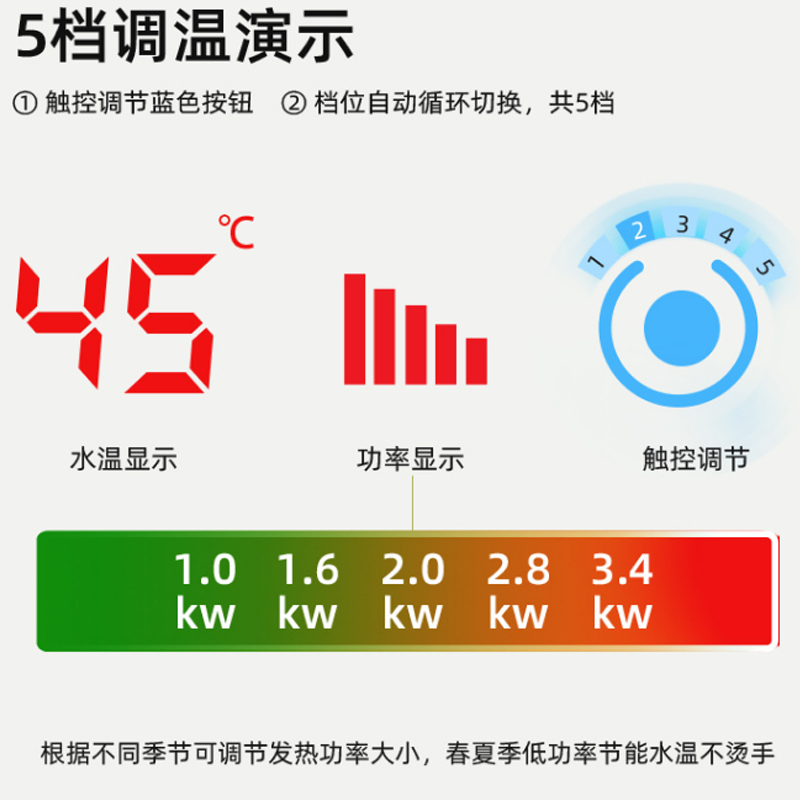 奥克斯AUX即热式电热水龙头厨房小厨宝电热水器下进水款数码温显变频调温 ST2X3银色(漏保套装)