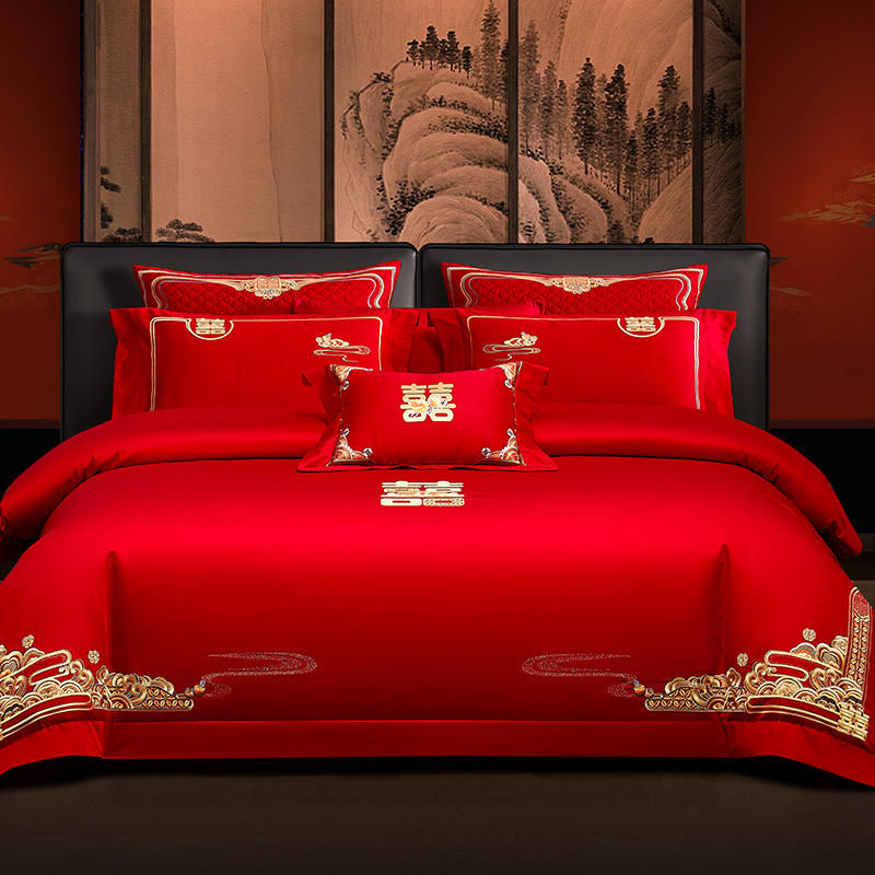 100支全棉婚庆四件套-喜上眉梢高清大图