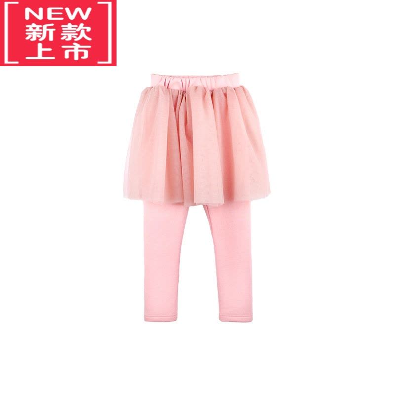 可莉允儿童加绒打底裤2022冬季新款洋气保暖裙裤女宝宝假两件长裤保暖裤图片