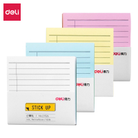 得力deli21526便签记事贴5本混学生横线百事贴76*76mm100页/本横线记事贴便签本记事贴便利贴彩色便签