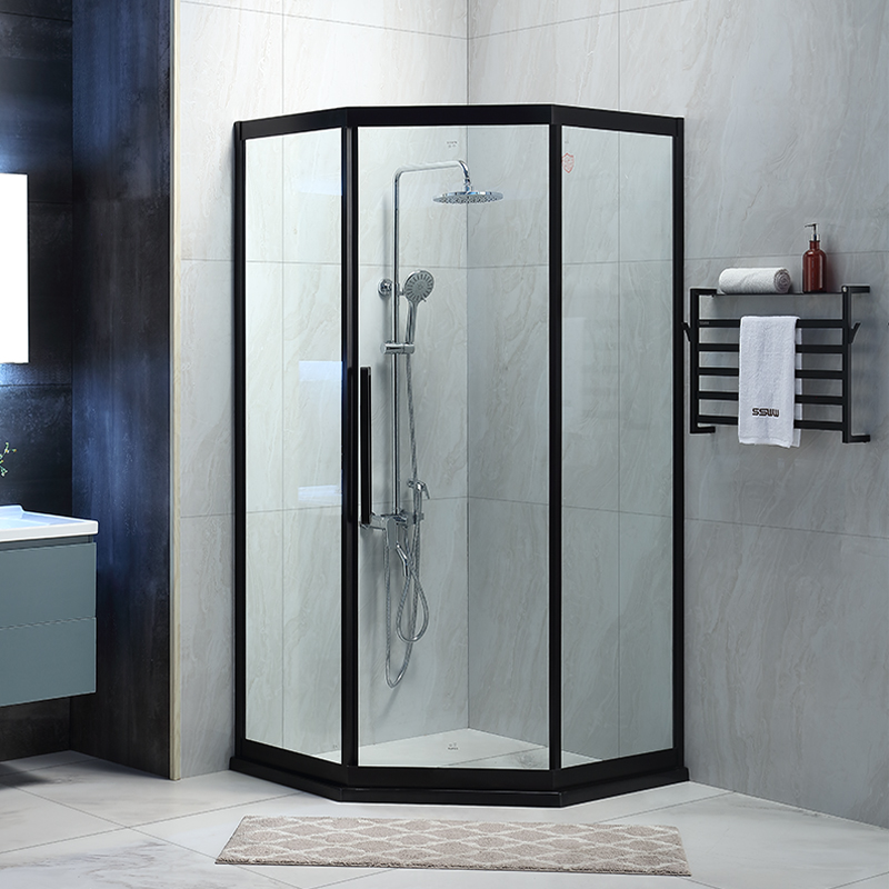 ssww浪鲸钻石淋浴房钢化玻璃隔断卫浴室手拉式干湿分离淋浴房不含蒸汽