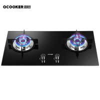 圈厨(QCOOKER)燃气灶天然气家用双头灶智能APP烟灶联动一体式黑晶面板燃气灶 4.5KW高能大火JZT-Q1