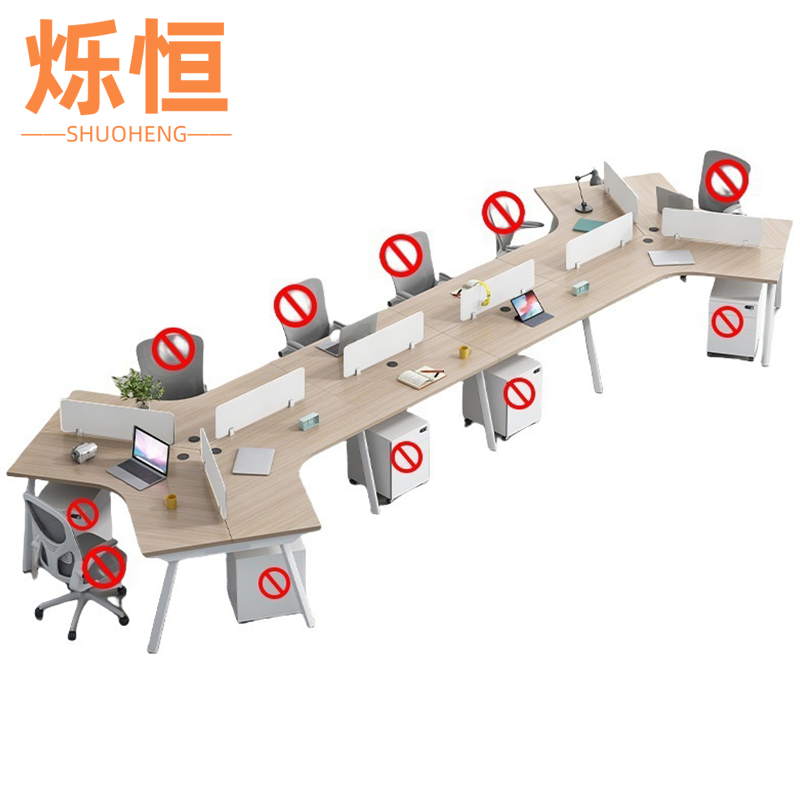 烁恒 屏风办公桌 十人位 套高清大图