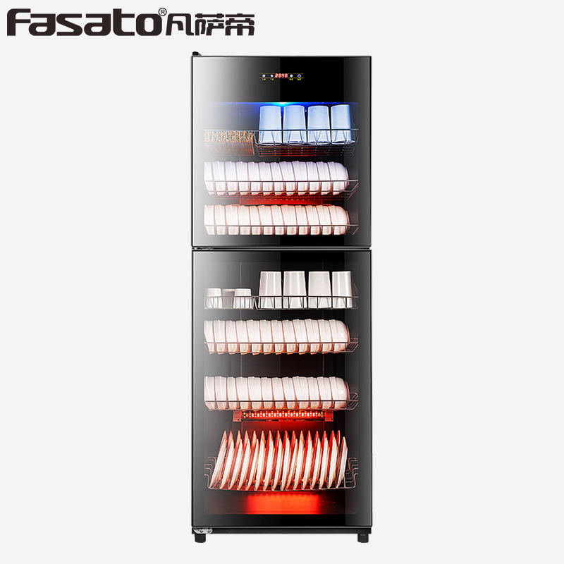 凡萨帝(fasato)320L大容量消毒柜(304层架)YTP380商用双室分控饭店酒店专用碗筷消毒收纳柜国标二星