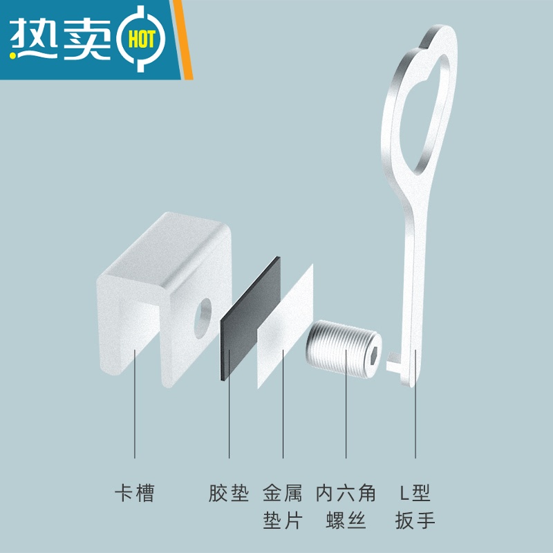 显彩窗户锁扣铝合金纱窗安全锁推拉门锁儿童防护厨房移门固定限位器 平移D款黑色[四个装]窗户窗纱房门安全扣高清大图