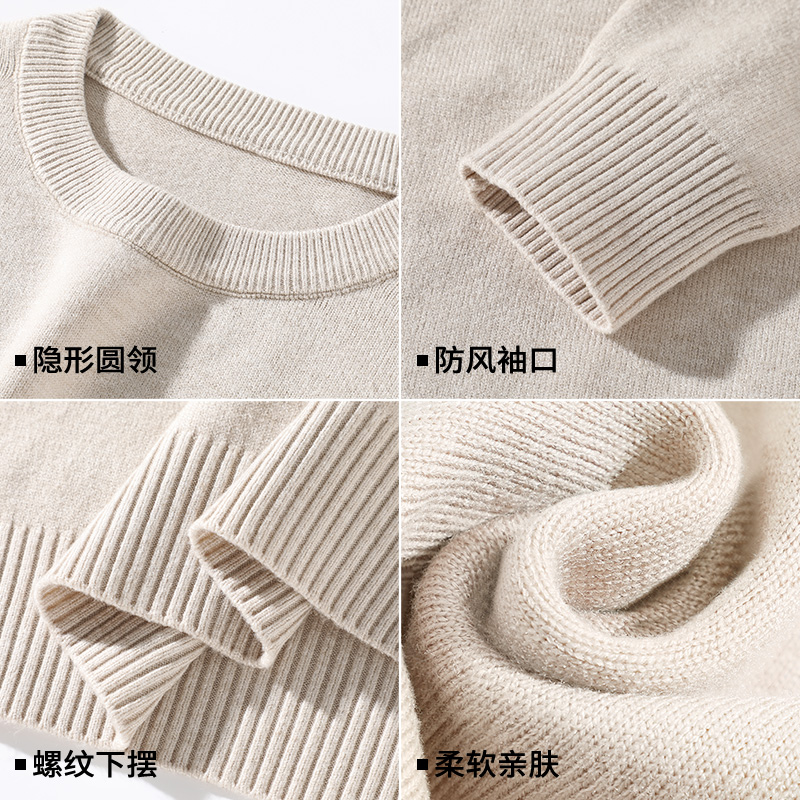 啄木鸟毛衣男款秋冬季2024新款加绒加厚打底衫毛线衣男士针织衫男高清大图