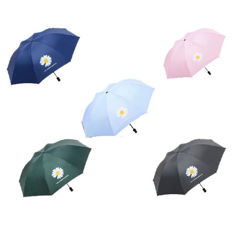 皖亭 WT-YS-001雏菊黑胶晴雨伞 55cm*8K (单位:把) 颜色随机