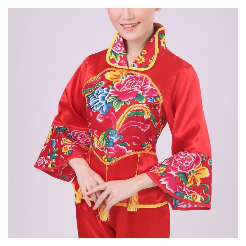 新款秧歌服女装2020民族舞蹈演出服装腰鼓舞扇子舞表演服装