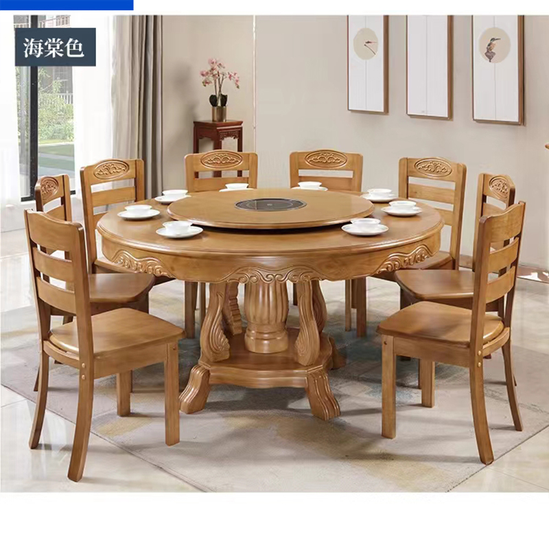 聚越唐(JUYUETANG)餐桌 一桌十椅 1500*1500*750mm高清大图