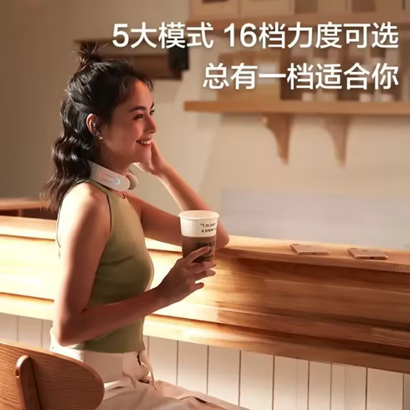 小熊颈椎按摩器颈部按摩仪肩颈护理脉冲肩颈按摩AMQ-B04K1高清大图