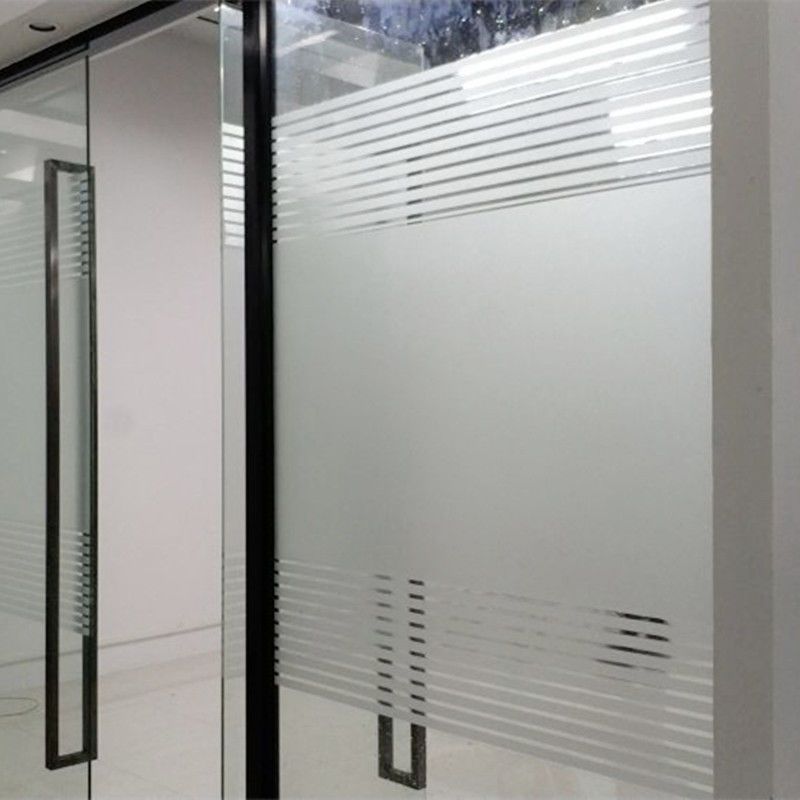 纯磨砂 45cm高*2米长|静电磨砂条纹办公室玻璃贴膜窗户隔断防撞透光半