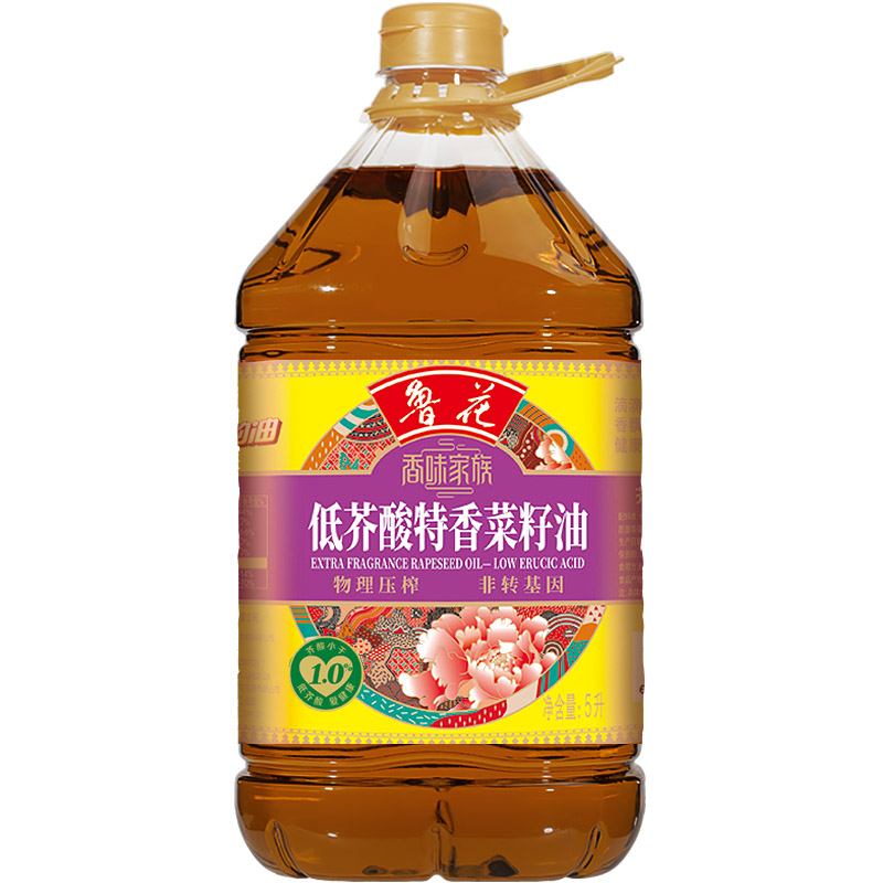 鲁花香味家族低芥酸特香菜籽油5L*1瓶