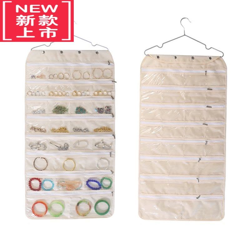 可莉允宿舍器布艺门后衣柜悬挂式饰品双面透明整理袋防尘挂袋图片