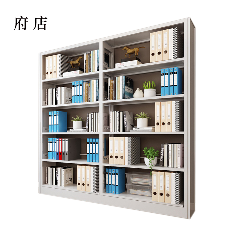 府店钢制置物架图书馆单双面书店阅览室货架档案架资料架单面一列二高清大图