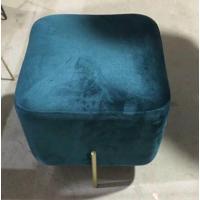 北欧布艺沙发脚踏凳家用单个小沙发客厅方踏脚蹬方塌搁脚凳换鞋凳_417 绒布孔雀蓝45*45*42 默认尺寸