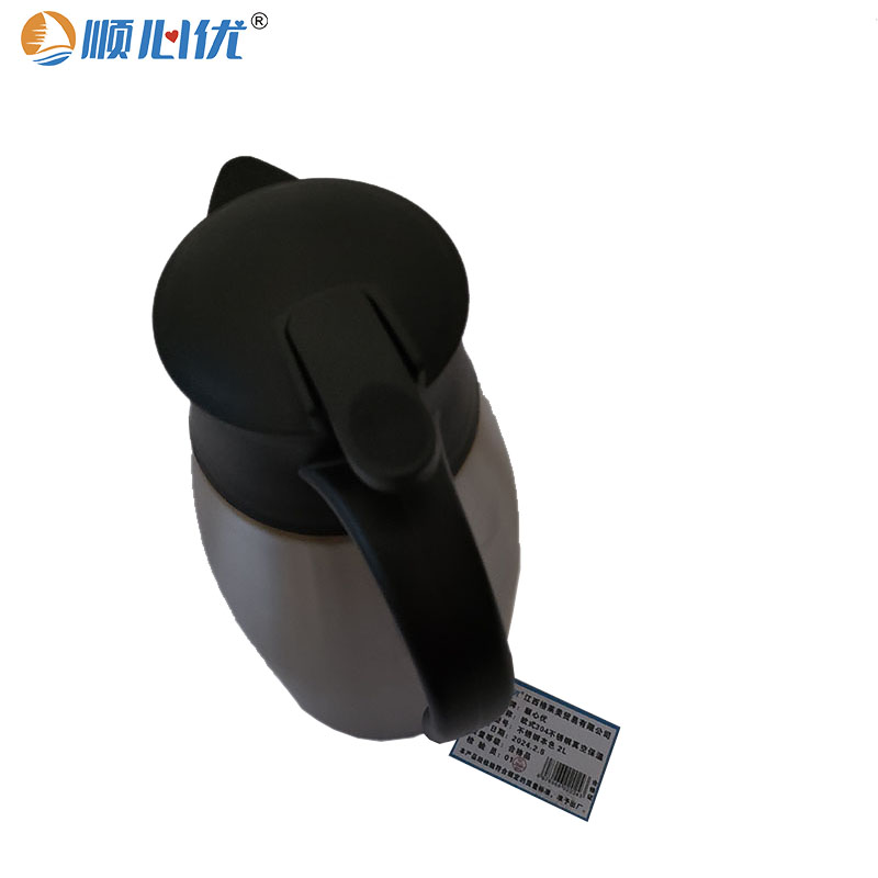 顺心优 欧式304不锈钢真空保温水壶咖啡壶热水瓶 不锈钢本色 2L/个高清大图