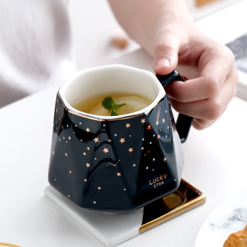 家柏饰(CORATED)星空马克杯北欧家用陶瓷咖啡杯子创意麦片个性潮流喝水杯日系 星空马克杯*2高清大图