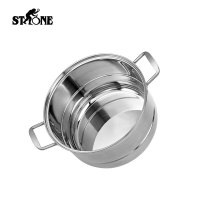 司顿(STONE) 蒸锅三层304不锈钢锅身大蒸笼高拱盖复底电磁炉燃气三层蒸锅STH071 三层蒸锅