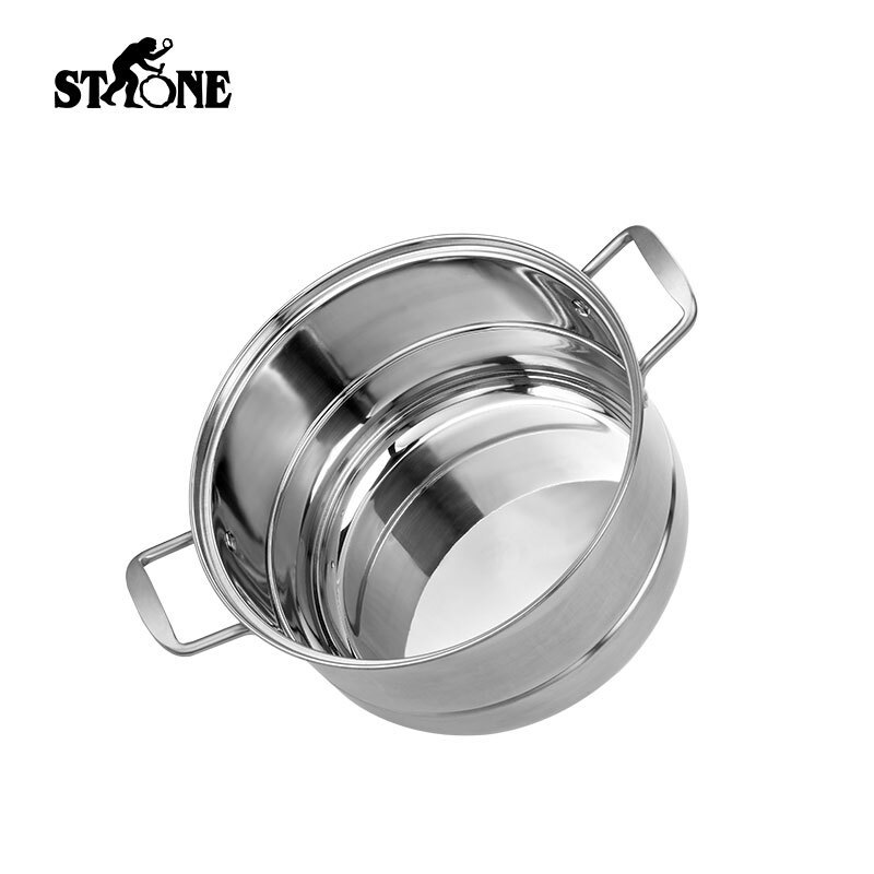 司顿(STONE) 蒸锅三层304不锈钢锅身大蒸笼高拱盖复底电磁炉燃气三层蒸锅STH071 三层蒸锅