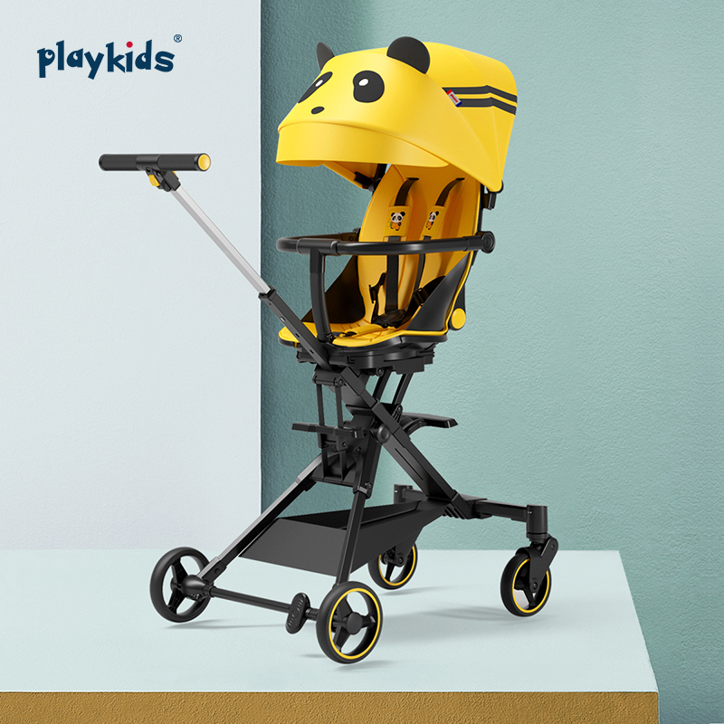 playkids遛娃双向婴儿推车可坐可躺轻便折叠手推车高景观溜娃神器