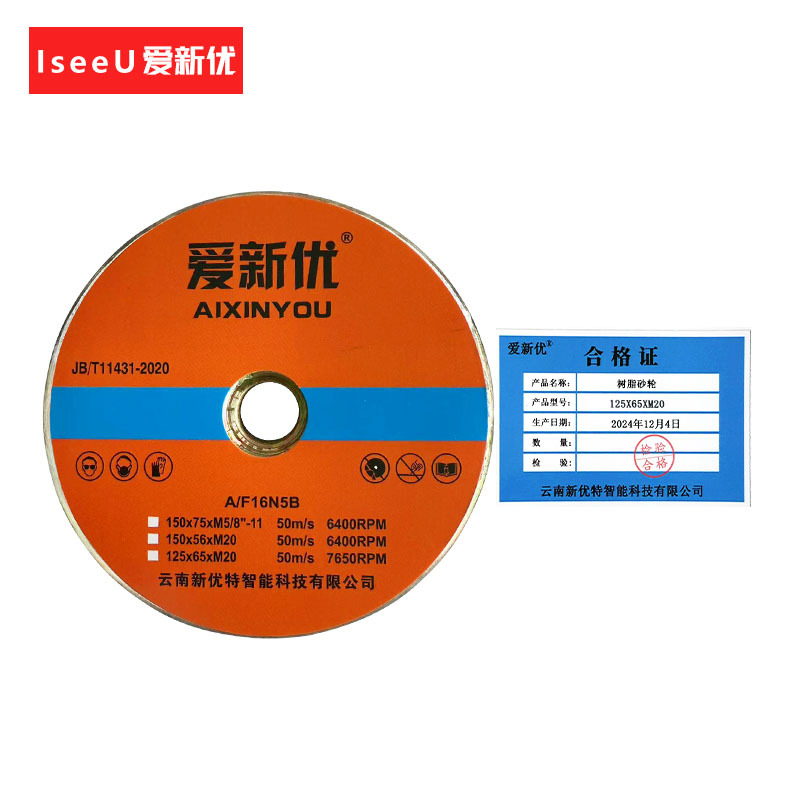 爱新优 树脂砂轮 125×65×M20 片