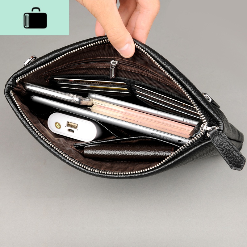 2019新款手包男士皮手拿包男青年韩版潮牌男手夹包信封包男包NEW LAKE高清大图