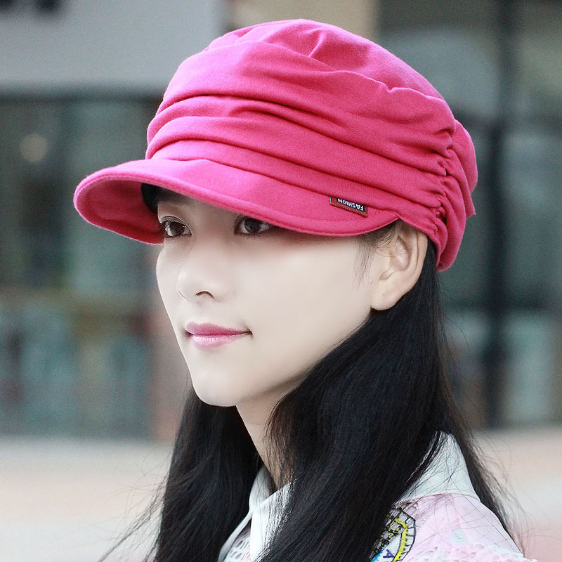 盛世尼曼秋季帽子女士韩版女帽休闲鸭舌帽平顶帽时装帽短沿帽棉质帽
