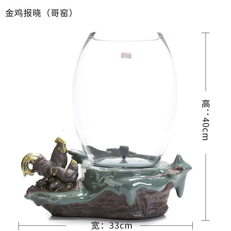 美帮汇水培玻璃植物陶瓷玻璃鱼缸家用现代家居客厅装饰摆件高清大图