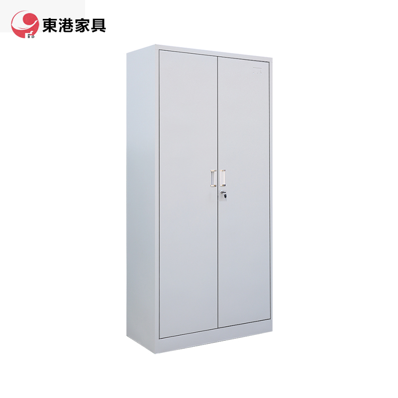 东港家具 钢制办公文件柜铁皮柜财务凭证资料柜档案柜玻璃储物书柜带锁抽屉可定制灰白色 通体文件柜