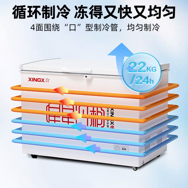 星星(XINGX) BD/BC-305E 305升 商用大柜 顶开门 冷藏冷冻转换柜 强效压缩机 卧式冷柜图片