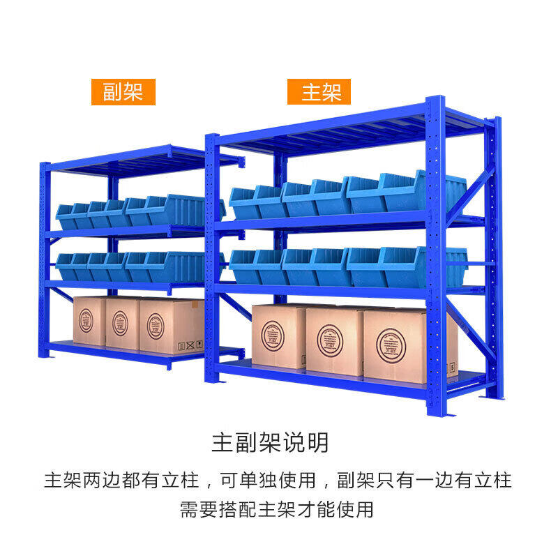 FPBQ 仓储货架 四层白色主架-轻仓180KG/层100*40*200cm 仓库五金店组装快递储物架多层置物架高清大图