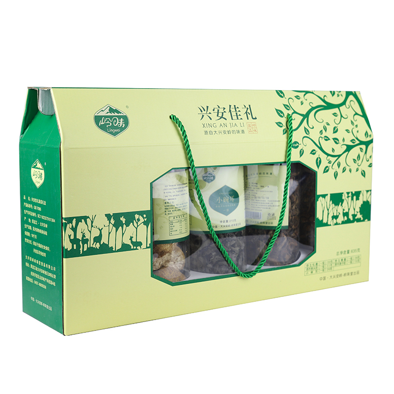 岭味(Lingwei) 兴安佳礼菌菇大礼包 大兴安岭野生菌菇礼盒 5罐装 635g