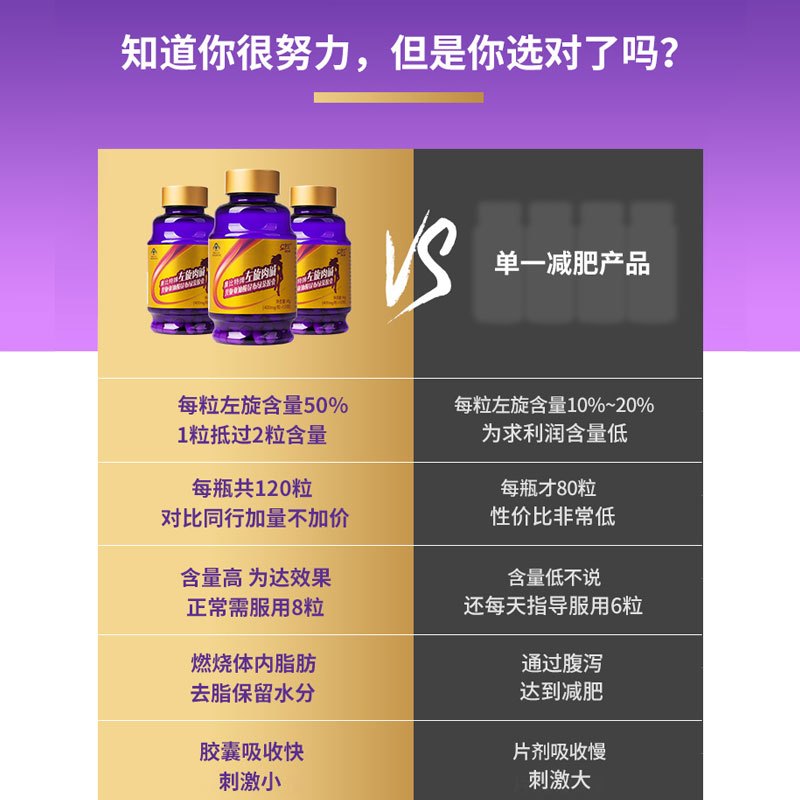 康比特左旋肉碱胶囊减肥瘦身燃脂搭酵素男女食品餐120粒