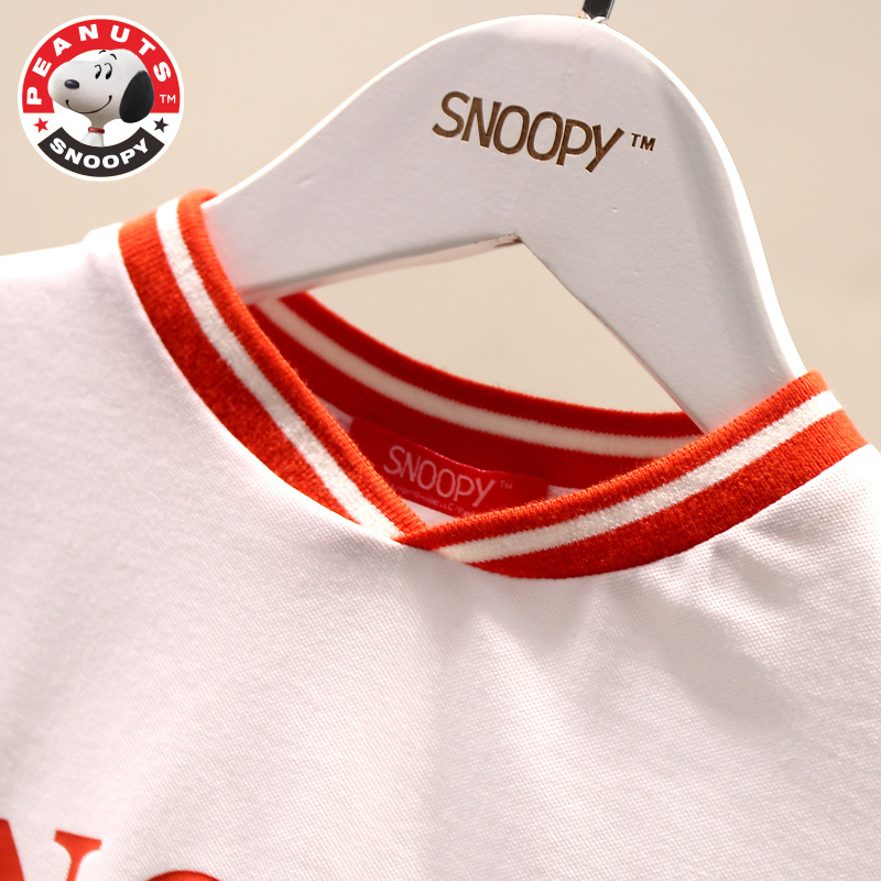 史努比(SNOOPY)女童吊腰短袖T恤儿童春夏季女孩子衣服宝宝运动休闲T恤时尚卡通衣服SP02GT6039T