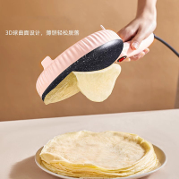 薄饼机时光旧巷家用春饼春卷皮电饼铛小型煎饼烙饼锅做早餐机 樱花粉✿面糊盘+打蛋器