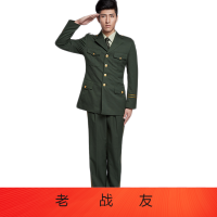 Hoscene07式武警士兵春秋常服套装陆军干部空军海军男女式军装常服套装制服毛斜纹布_0 175/92 武上衣+裤子